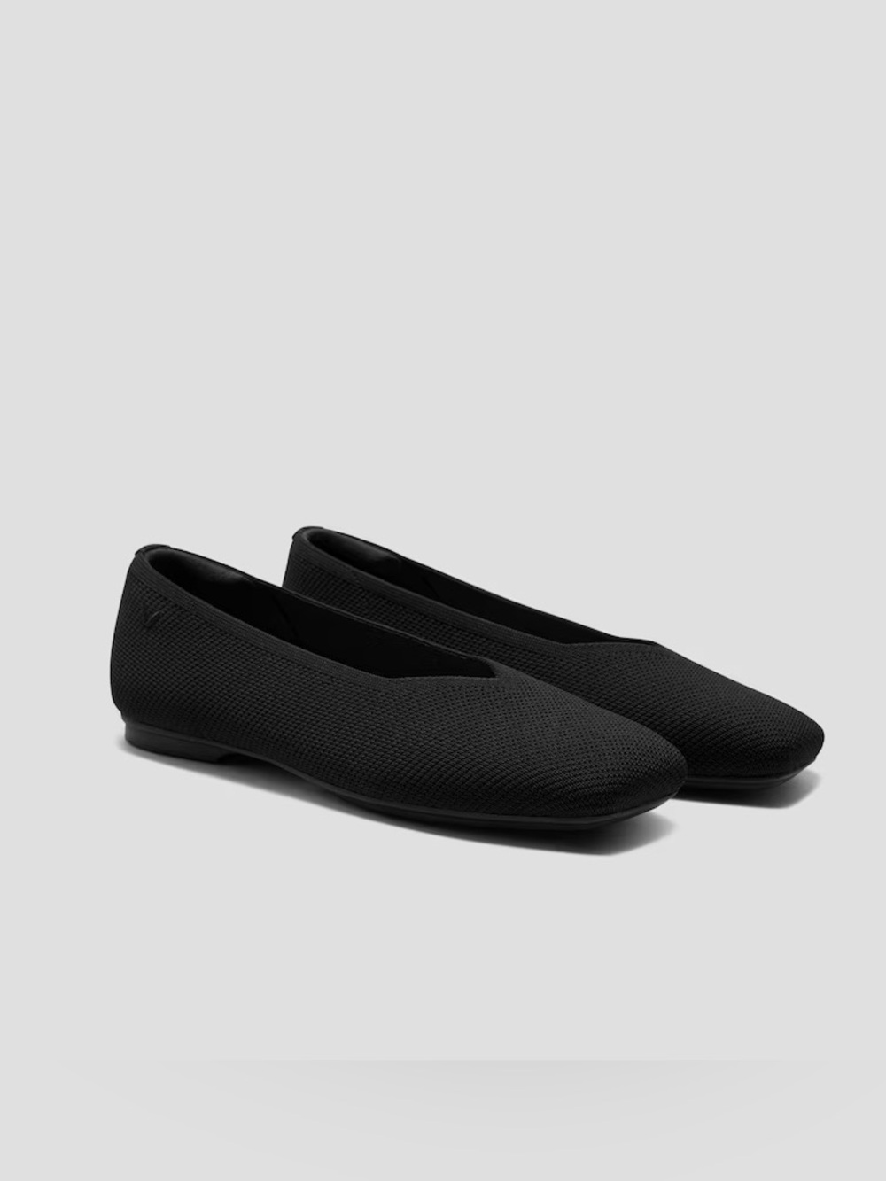 Vivaia Black Margot Square Toe Ballet Flats 40.5/9-9.5